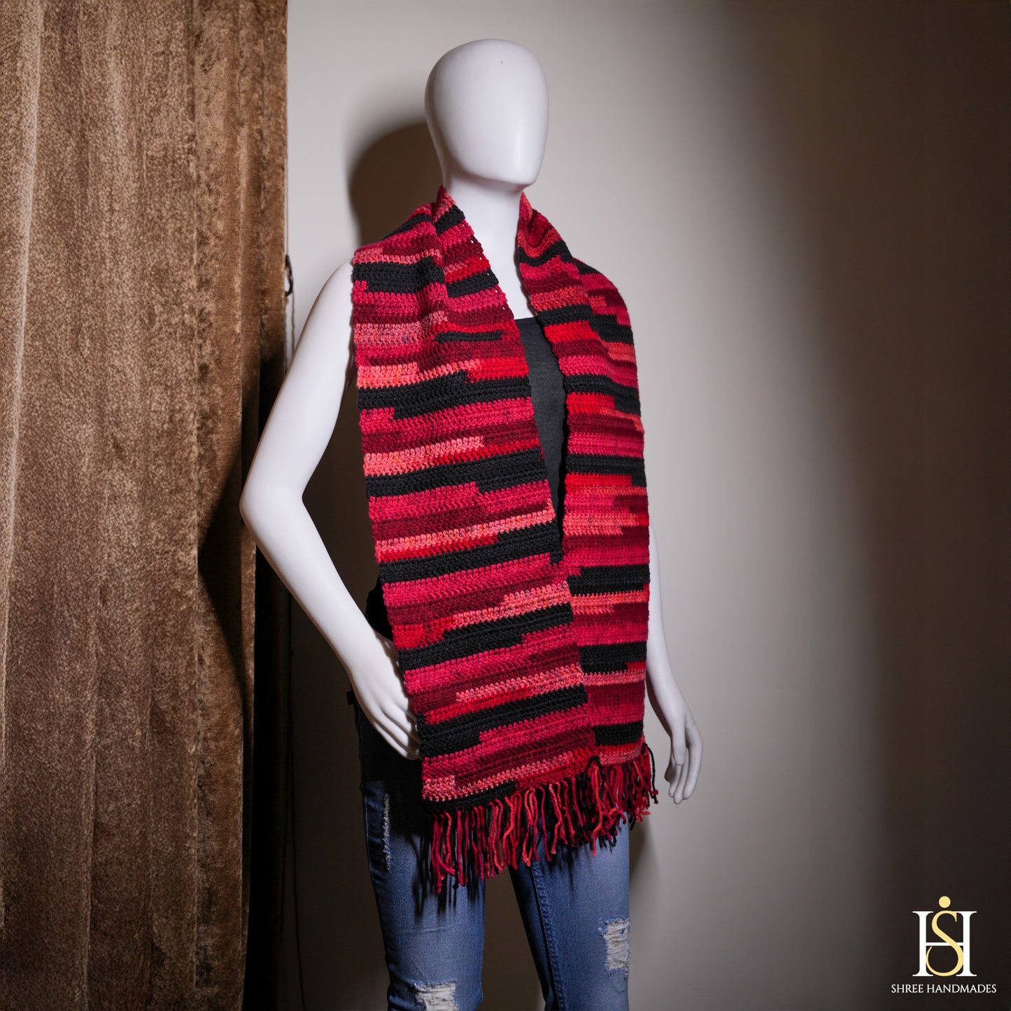 MUFFLER RED MULTICOLOURED