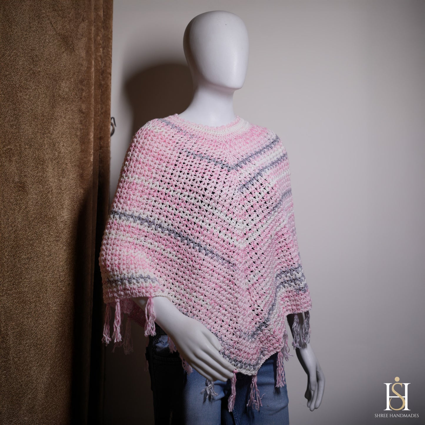 PONCHO MULTICOLORED PINK