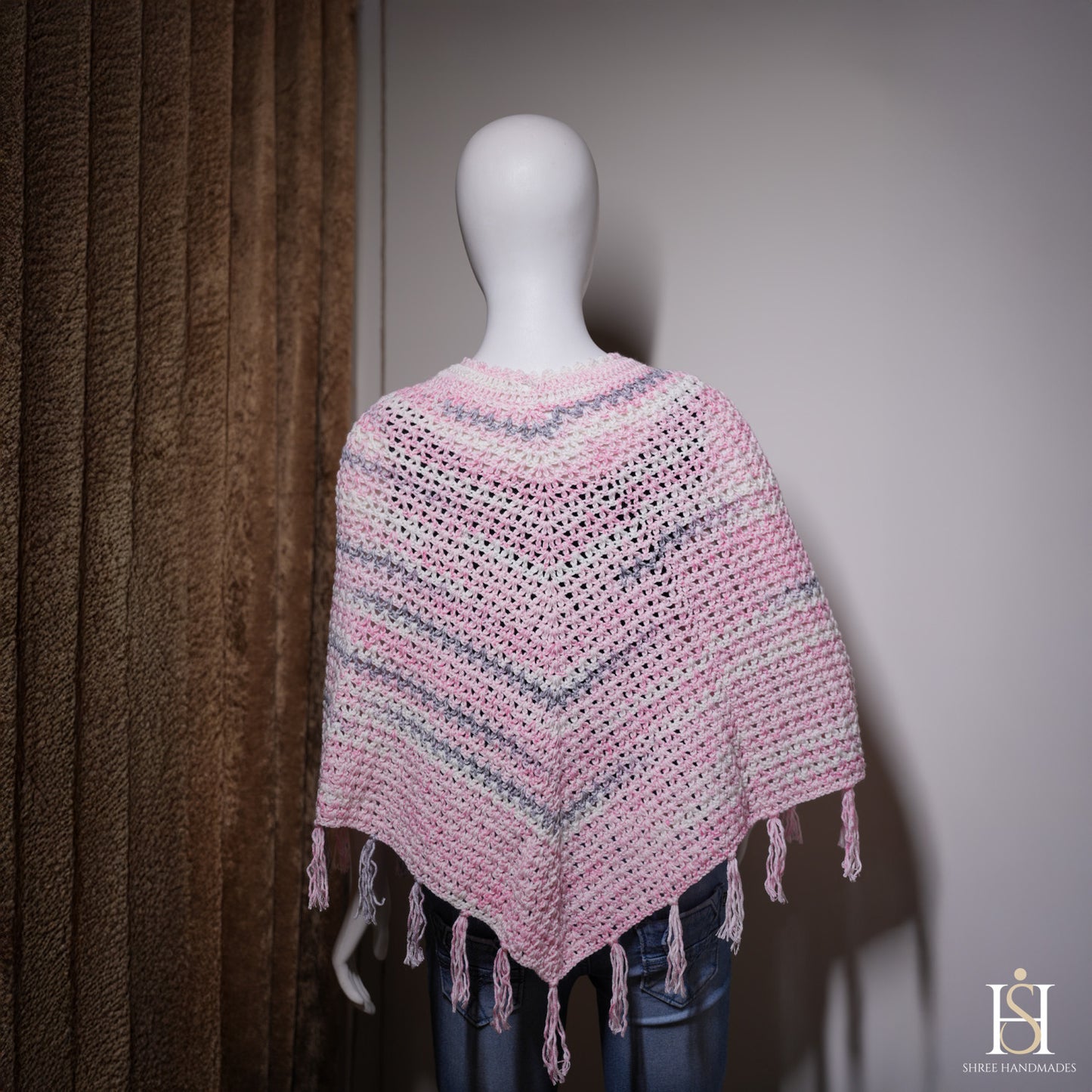 PONCHO MULTICOLORED PINK