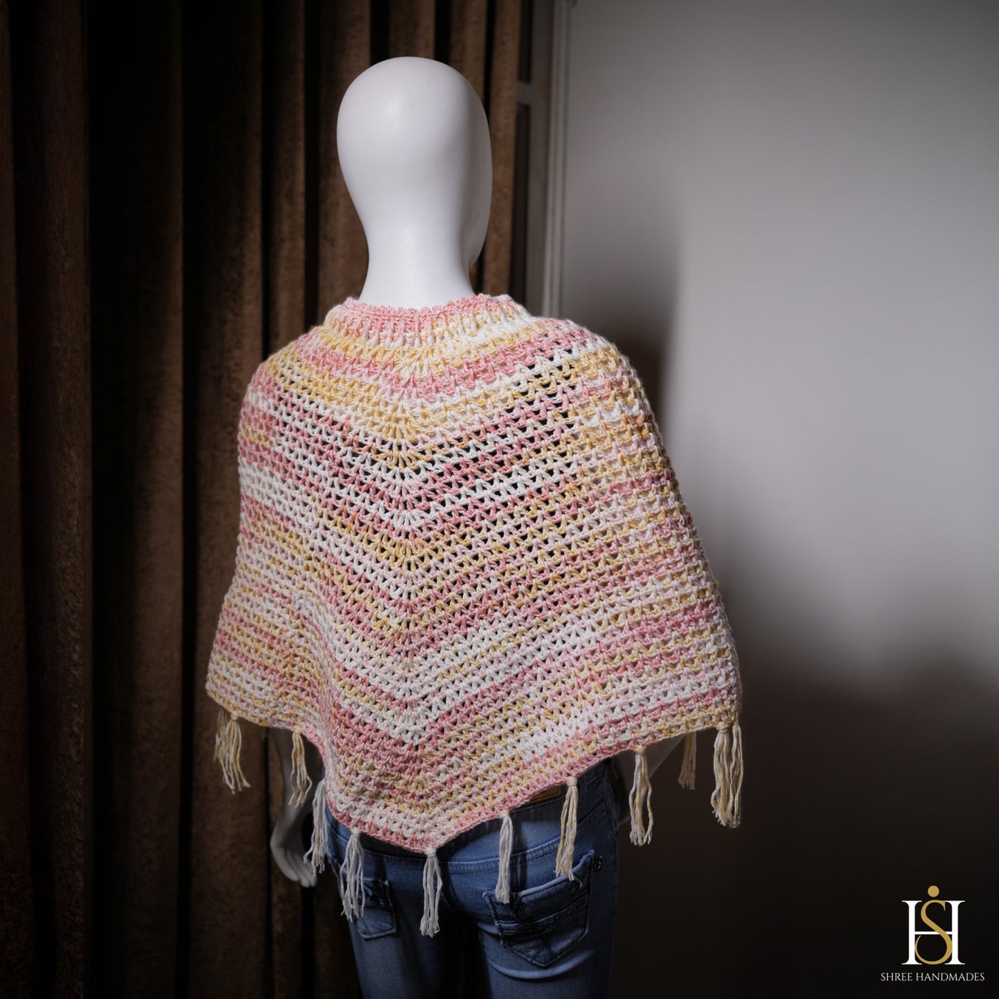 PONCHO MULTICOLORED YELLOW