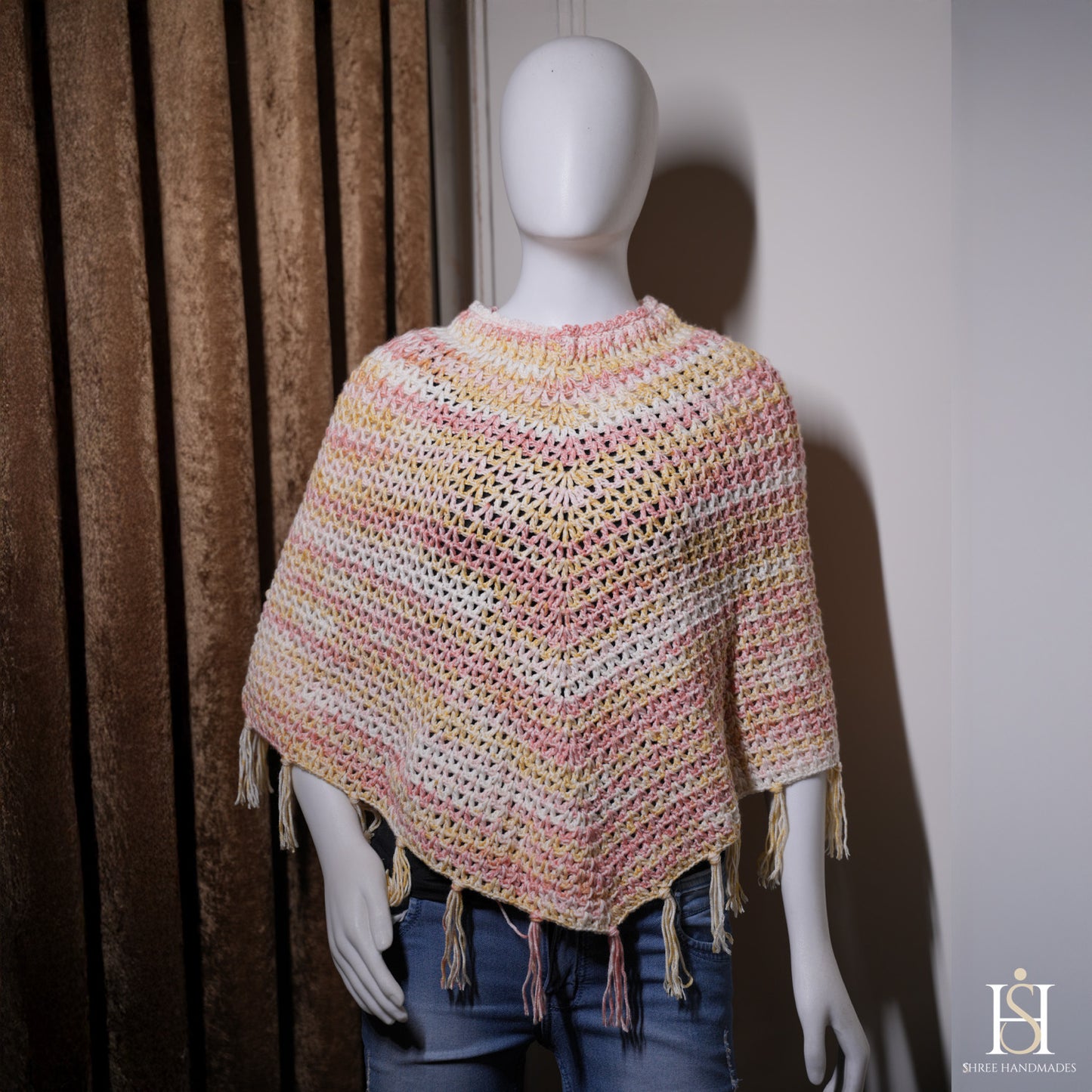 PONCHO MULTICOLORED YELLOW