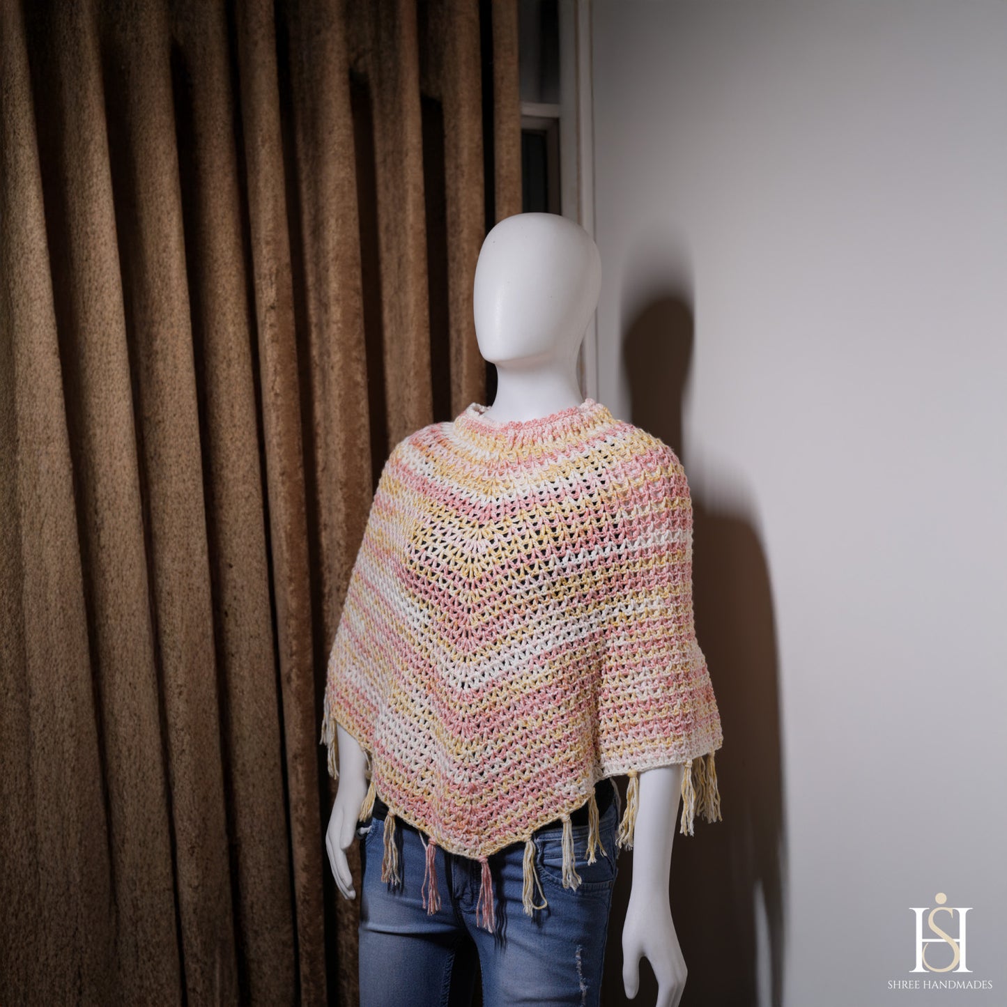 PONCHO MULTICOLORED YELLOW