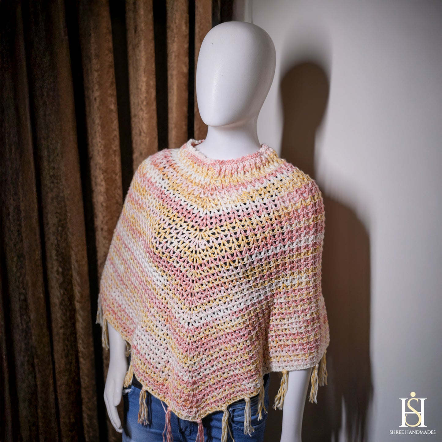 PONCHO MULTICOLORED YELLOW