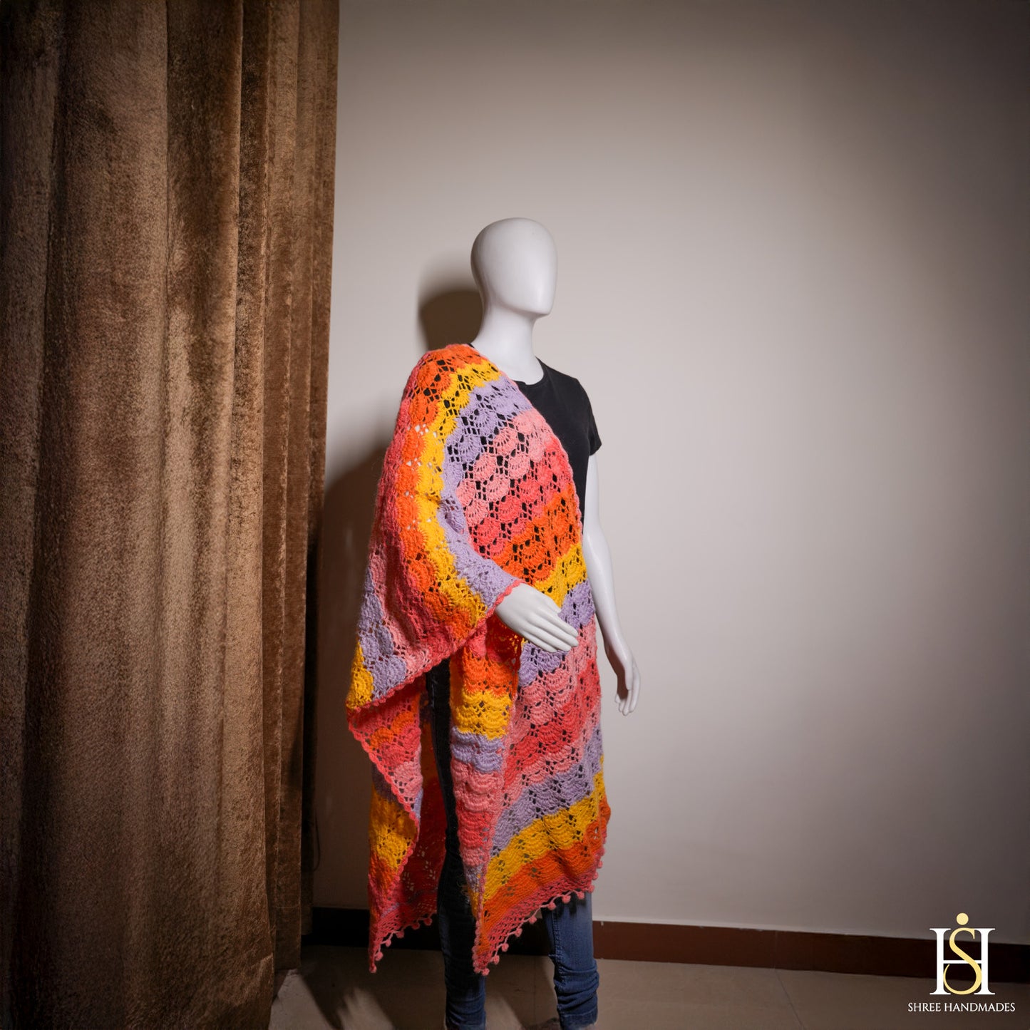 SHAWL ORANGE MULTICOLOURED