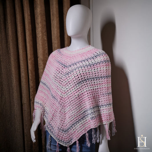 PONCHO MULTICOLORED PINK