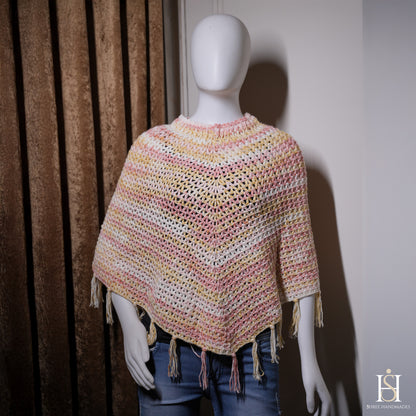 PONCHO MULTICOLORED YELLOW