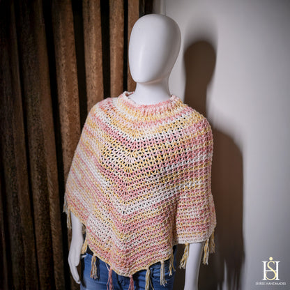 PONCHO MULTICOLORED YELLOW