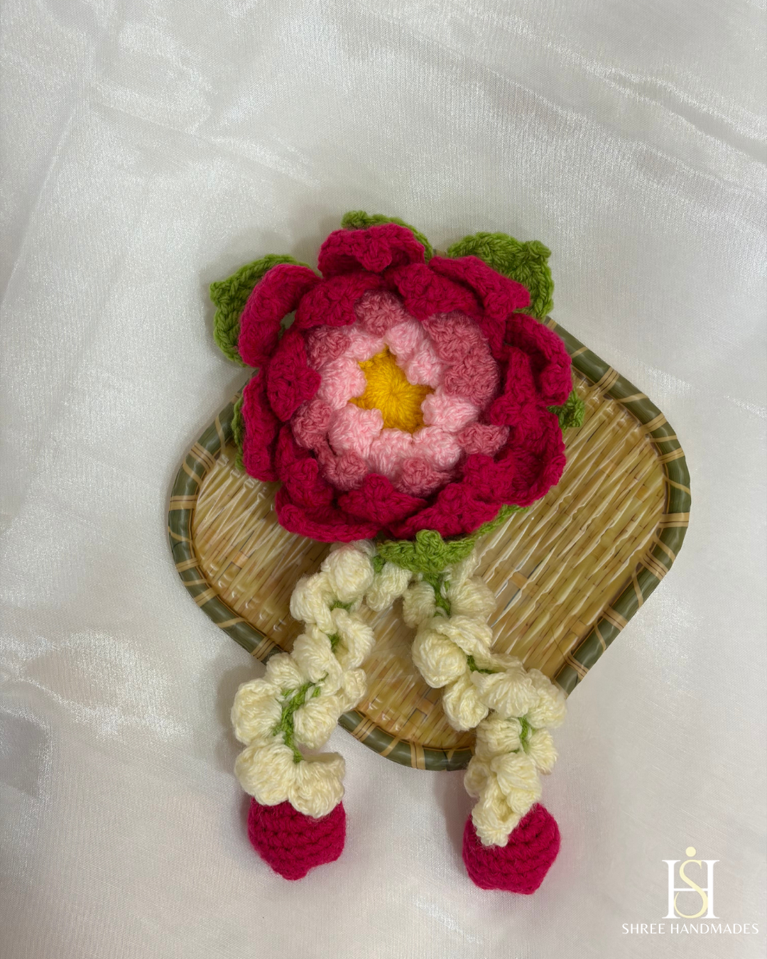 Lotus Hair Gajra Scrunchie